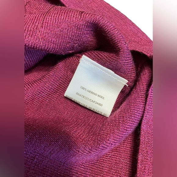 Eileen Fisher Magenta Purple Ultrafine Merino Wool Sequin Front Shell - Picture 7 of 9